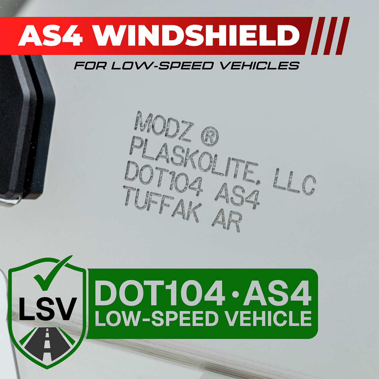 MODZ® AS4 LSV Windshield for Icon i40, i60 & AEV